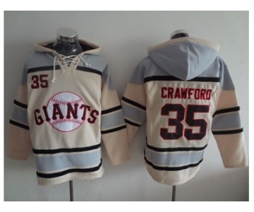 San Francisco Giants #35 Brandon Crawford Cream Sawyer Hooded Sweatshirt MLB Hoodie