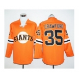 San Francisco Giants #35 Brandon Crawford Orange Long Sleeve Stitched Baseball Jersey