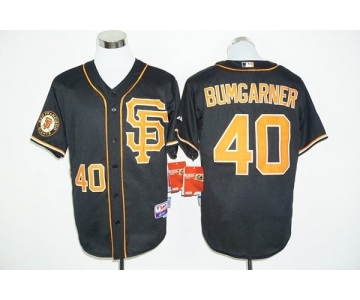 San Francisco Giants #40 Madison Bumgarner Black whith Gold Cool Base Stitched MLB Jersey