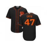 San Francisco Giants #47 Johnny Cueto Black New Cool Base Alternate Stitched MLB Jersey