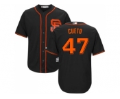 San Francisco Giants #47 Johnny Cueto Black New Cool Base Alternate Stitched MLB Jersey