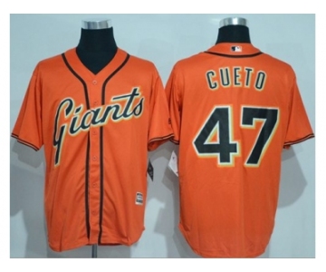 San Francisco Giants #47 Johnny Cueto Orange New Cool Base Alternate Stitched MLB Jersey