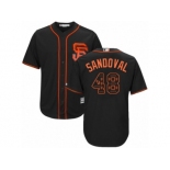 San Francisco Giants #48 Pablo Sandoval Authentic Black Team Logo Fashion Cool Base MLB Jersey