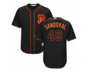 San Francisco Giants #48 Pablo Sandoval Authentic Black Team Logo Fashion Cool Base MLB Jersey