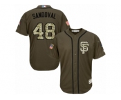 San Francisco Giants #48 Pablo Sandoval Replica Green Salute to Service MLB Jersey