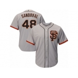 San Francisco Giants #48 Pablo Sandoval Replica Grey Road 2 Cool Base MLB Jersey