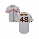 San Francisco Giants #48 Pablo Sandoval Replica Grey Road Cool Base MLB Jersey