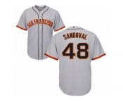 San Francisco Giants #48 Pablo Sandoval Replica Grey Road Cool Base MLB Jersey