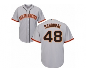 San Francisco Giants #48 Pablo Sandoval Replica Grey Road Cool Base MLB Jersey