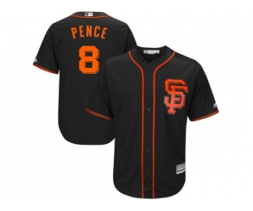 San Francisco Giants #8 Hunter Pence Black Alternate 2017 Cool Base Jersey