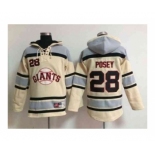 mlb jerseys san francisco giants #28 posey cream[pullover hooded sweatshirt]