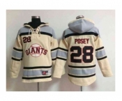 mlb jerseys san francisco giants #28 posey cream[pullover hooded sweatshirt]