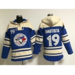 MLB Toronto Blue jays #19 bautista blue Sawyer Hooded Sweatshirt jerseys