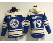 MLB Toronto Blue jays #19 bautista blue Sawyer Hooded Sweatshirt jerseys