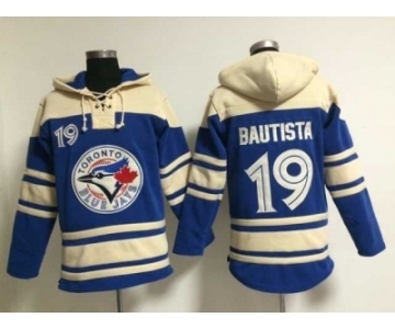 MLB Toronto Blue jays #19 bautista blue Sawyer Hooded Sweatshirt jerseys