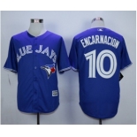 Men Toronto Blue Jays #10 Edwin Encarnacion Blue 2016 Official Cool Base Jersey