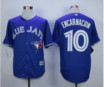 Men Toronto Blue Jays #10 Edwin Encarnacion Blue 2016 Official Cool Base Jersey