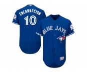 Men Toronto Blue Jays #10 Edwin Encarnacion Majestic Blue Flexbase Authentic Collection Player Jersey