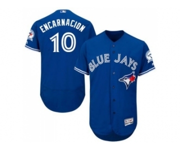 Men Toronto Blue Jays #10 Edwin Encarnacion Majestic Blue Flexbase Authentic Collection Player Jersey