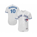 Men Toronto Blue Jays #10 Edwin Encarnacion Majestic White Flexbase Authentic Collection Player Jersey