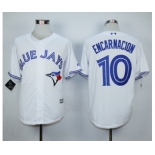 Men Toronto Blue Jays #10 Edwin Encarnacion White 2016 Official Cool Base Jersey