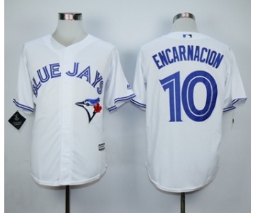 Men Toronto Blue Jays #10 Edwin Encarnacion White 2016 Official Cool Base Jersey