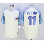 Men Toronto Blue Jays #11 Kevin Pillar Cream Blue Exclusive 2016 Official Cool Base Jersey