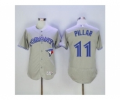 Men Toronto Blue Jays #11 Kevin Pillar Majestic Gray Flexbase Authentic Collection Player Jersey