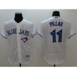 Men Toronto Blue Jays #11 Kevin Pillar Majestic white Flexbase Authentic Collection Player Jersey