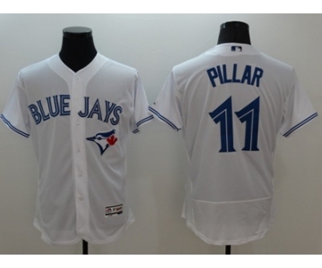 Men Toronto Blue Jays #11 Kevin Pillar Majestic white Flexbase Authentic Collection Player Jersey