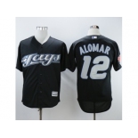 Men Toronto Blue Jays #12 Roberto Alomar Black 2008 Turn Back The Clock Stitched MLB Jersey