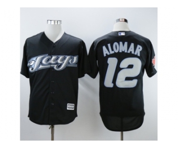 Men Toronto Blue Jays #12 Roberto Alomar Black 2008 Turn Back The Clock Stitched MLB Jersey