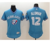 Men Toronto Blue Jays #12 Roberto Alomar Majestic Blue Flexbase Authentic Collection Cooperstown Player Jersey