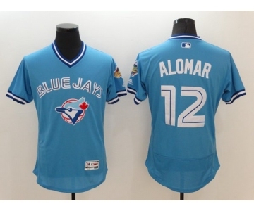 Men Toronto Blue Jays #12 Roberto Alomar Majestic Blue Flexbase Authentic Collection Cooperstown Player Jersey