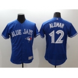 Men Toronto Blue Jays #12 Roberto Alomar Majestic Blue Flexbase Authentic Collection Player Jersey