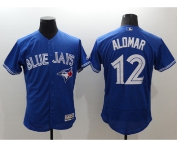 Men Toronto Blue Jays #12 Roberto Alomar Majestic Blue Flexbase Authentic Collection Player Jersey