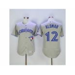 Men Toronto Blue Jays #12 Roberto Alomar Majestic Gray Flexbase Authentic Collection Player Jersey