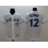 Men Toronto Blue Jays #12 Roberto Alomar Majestic white Flexbase Authentic Collection Player Jersey