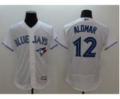 Men Toronto Blue Jays #12 Roberto Alomar Majestic white Flexbase Authentic Collection Player Jersey