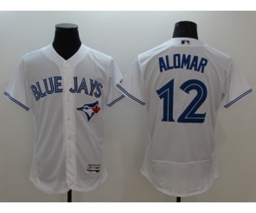 Men Toronto Blue Jays #12 Roberto Alomar Majestic white Flexbase Authentic Collection Player Jersey