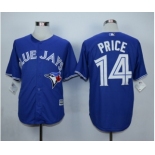 Men Toronto Blue Jays #14 David Price Blue 2016 Official Cool Base Jersey