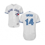 Men Toronto Blue Jays #14 justin smoak Majestic White Flexbase Authentic Collection Player Jersey[smoak]