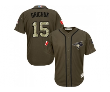 Men Toronto Blue Jays #15 Randal Grichuk Green Salute to Service Stitched MLB Jersey