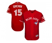 Men Toronto Blue Jays #15 Randal Grichuk Red Flexbase Authentic Collection Canada Day Stitched MLB Jersey