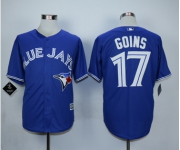 Men Toronto Blue Jays #17 Ryan Goins Blue 2016 Official Cool Base Jersey