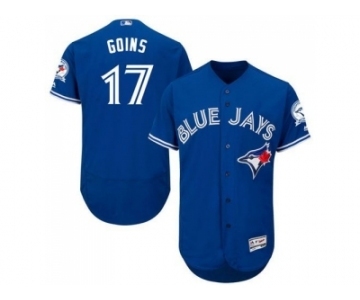 Men Toronto Blue Jays #17 Ryan Goins Majestic Blue Flexbase Authentic Collection Player Jersey