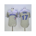 Men Toronto Blue Jays #17 Ryan Goins Majestic Gray Flexbase Authentic Collection Player Jersey