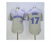 Men Toronto Blue Jays #17 Ryan Goins Majestic Gray Flexbase Authentic Collection Player Jersey