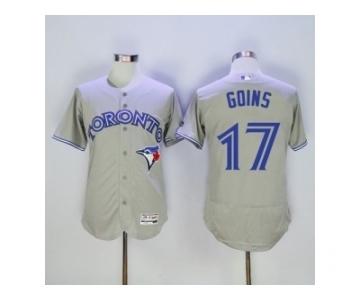 Men Toronto Blue Jays #17 Ryan Goins Majestic Gray Flexbase Authentic Collection Player Jersey