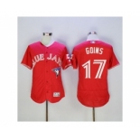 Men Toronto Blue Jays #17 Ryan Goins Majestic Red Flexbase Authentic Collection Player Jersey